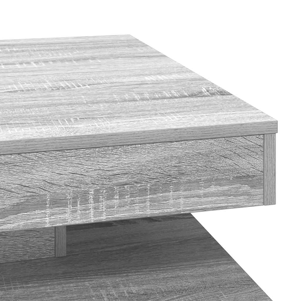 360 degree rotating coffee table, sonoma gray 70x70x34.5 cm