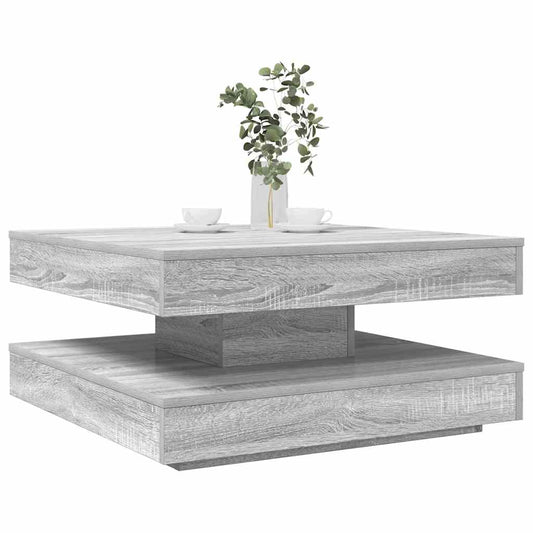 360 degree rotating coffee table, sonoma gray 70x70x34.5 cm