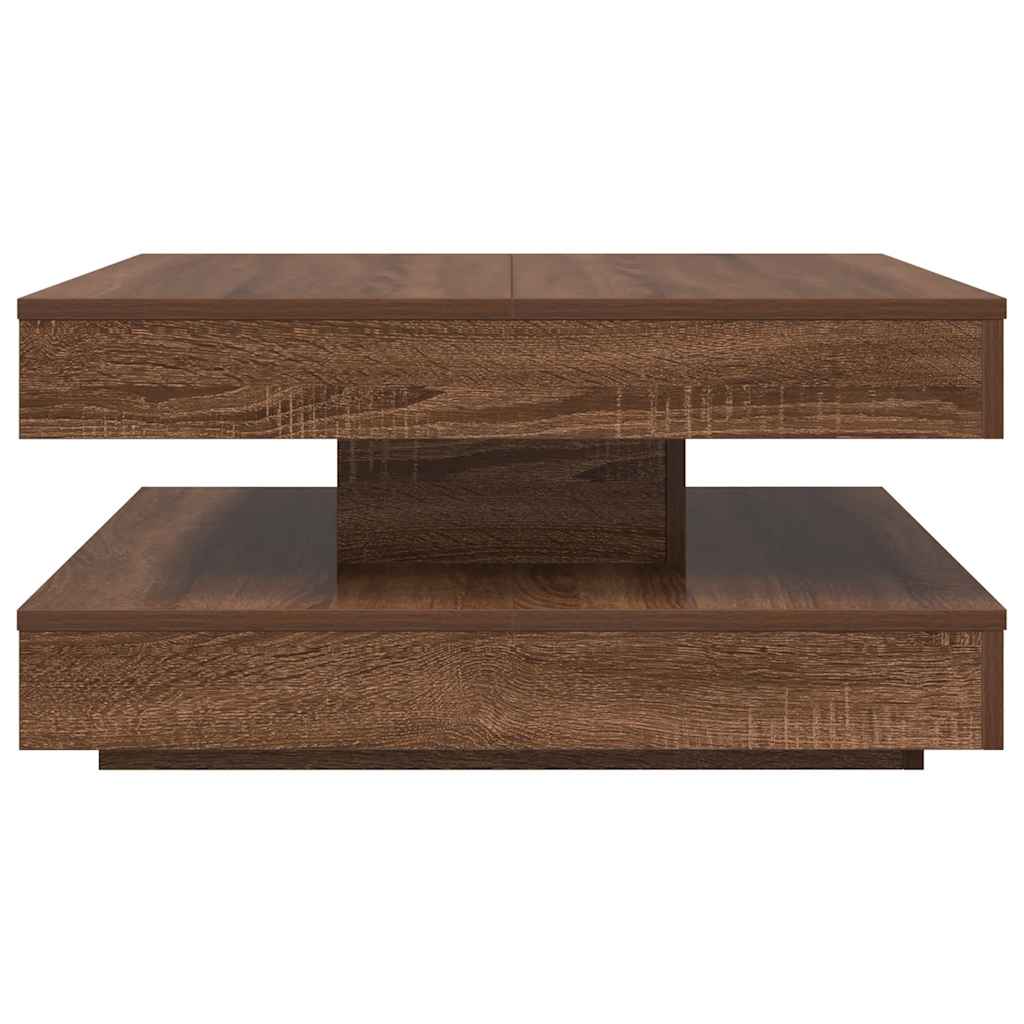 360 degree rotating coffee table, brown oak 70x70x34.5 cm