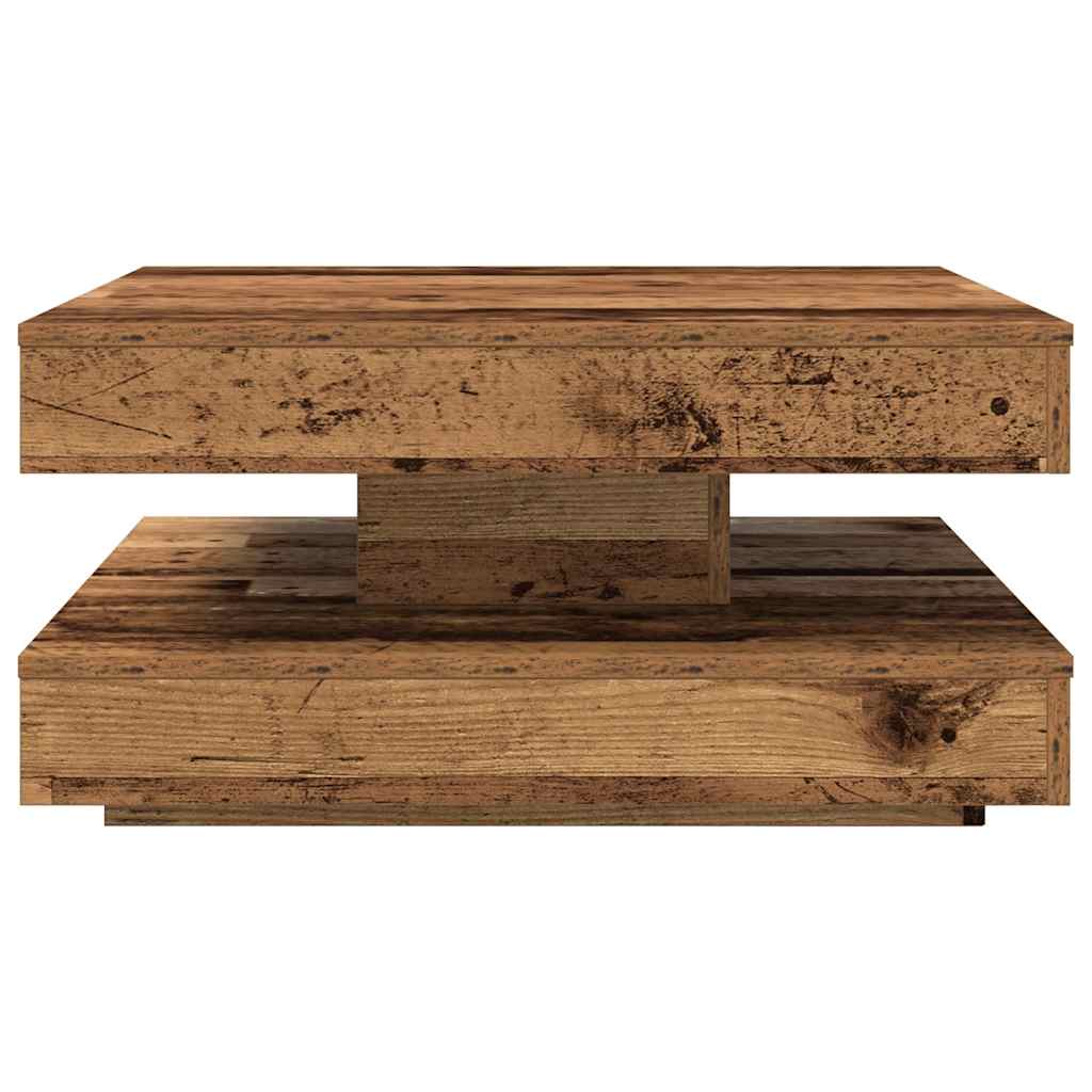 360 degree rotating coffee table, old wood 70x70x34.5 cm