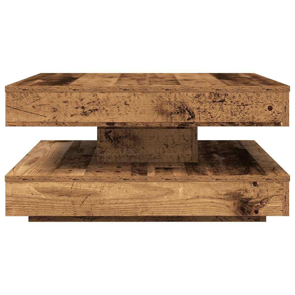 360 degree rotating coffee table, old wood 70x70x34.5 cm