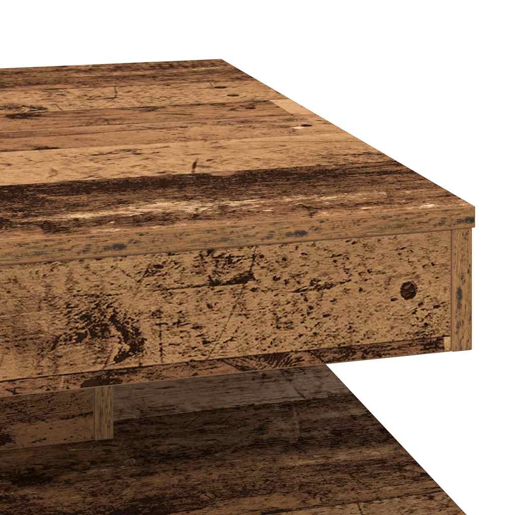 360 degree rotating coffee table, old wood 70x70x34.5 cm