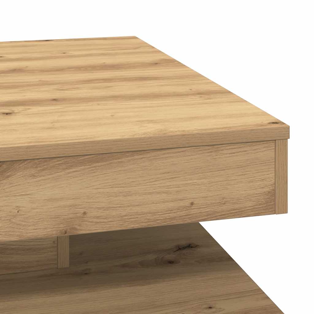 360 degree rotating coffee table, handcrafted oak 70x70x34.5 cm