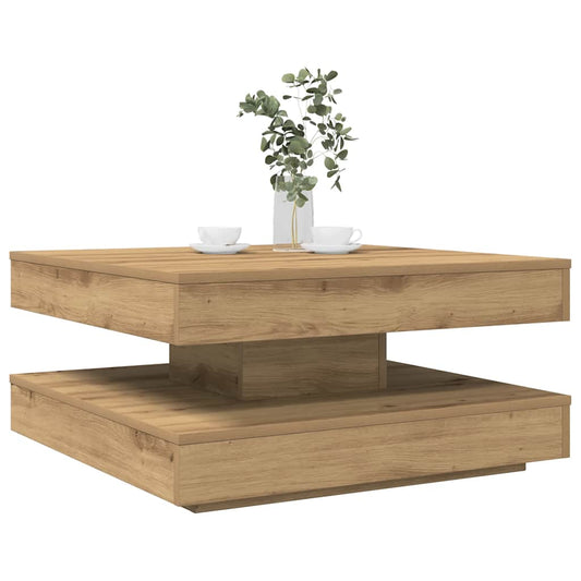 360 degree rotating coffee table, handcrafted oak 70x70x34.5 cm