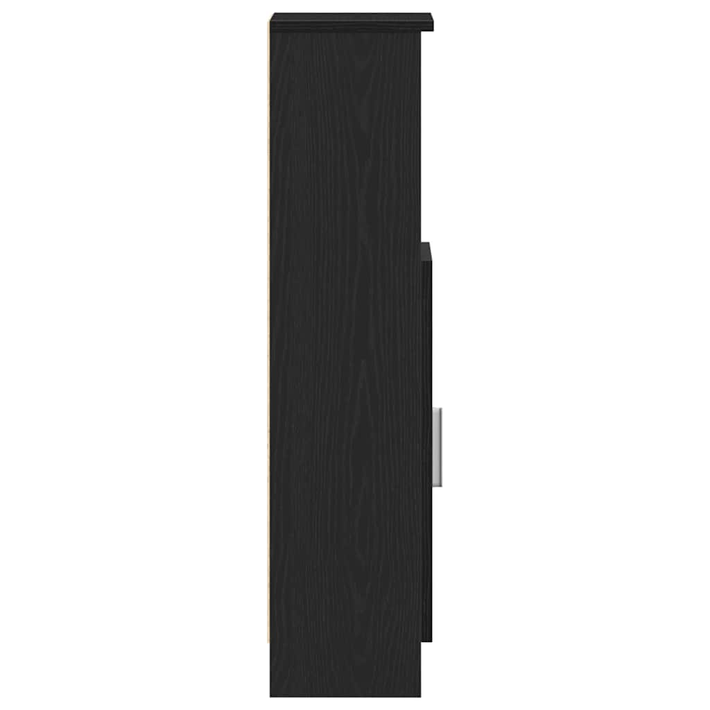 Bathroom cabinet with roller stand, black, 20.5x22x90 cm