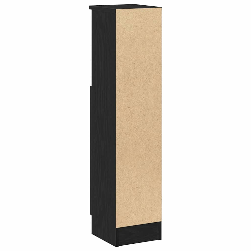 Bathroom cabinet with roller stand, black, 20.5x22x90 cm