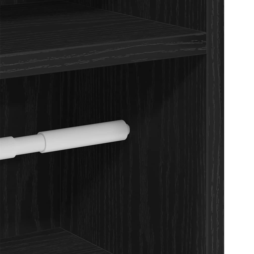 Bathroom cabinet with roller stand, black, 20.5x22x90 cm