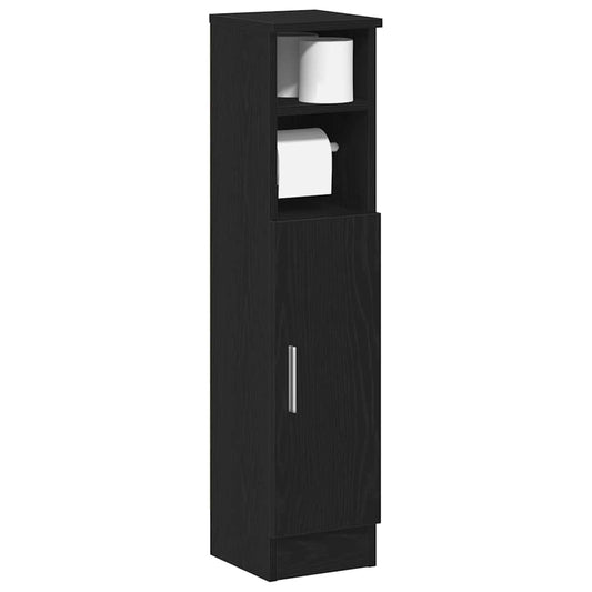 Bathroom cabinet with roller stand, black, 20.5x22x90 cm