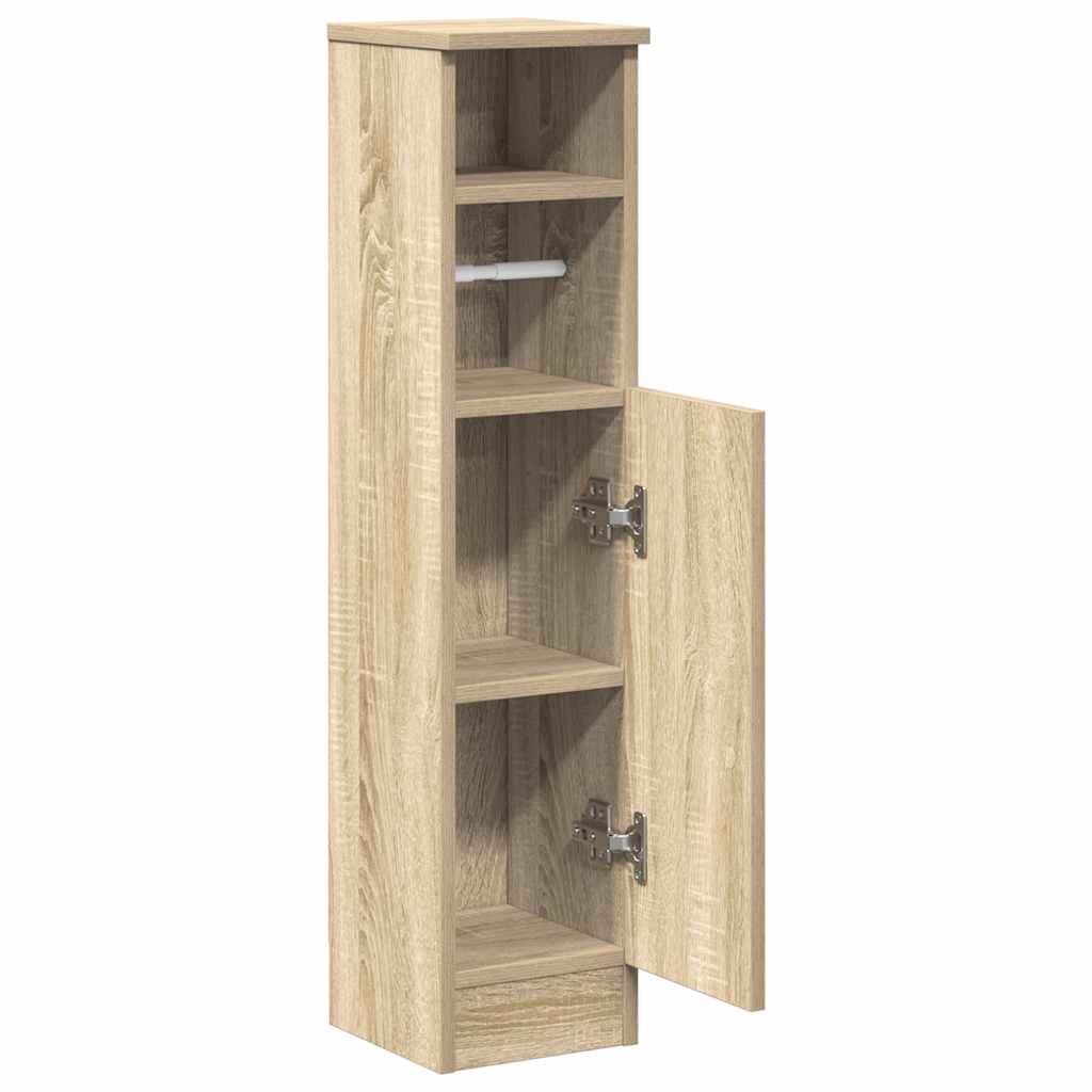 Bathroom cabinet with roller stand, sonoma oak, 20.5x22x90 cm