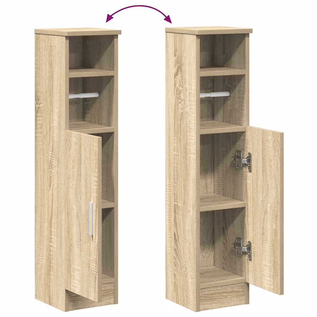 Bathroom cabinet with roller stand, sonoma oak, 20.5x22x90 cm