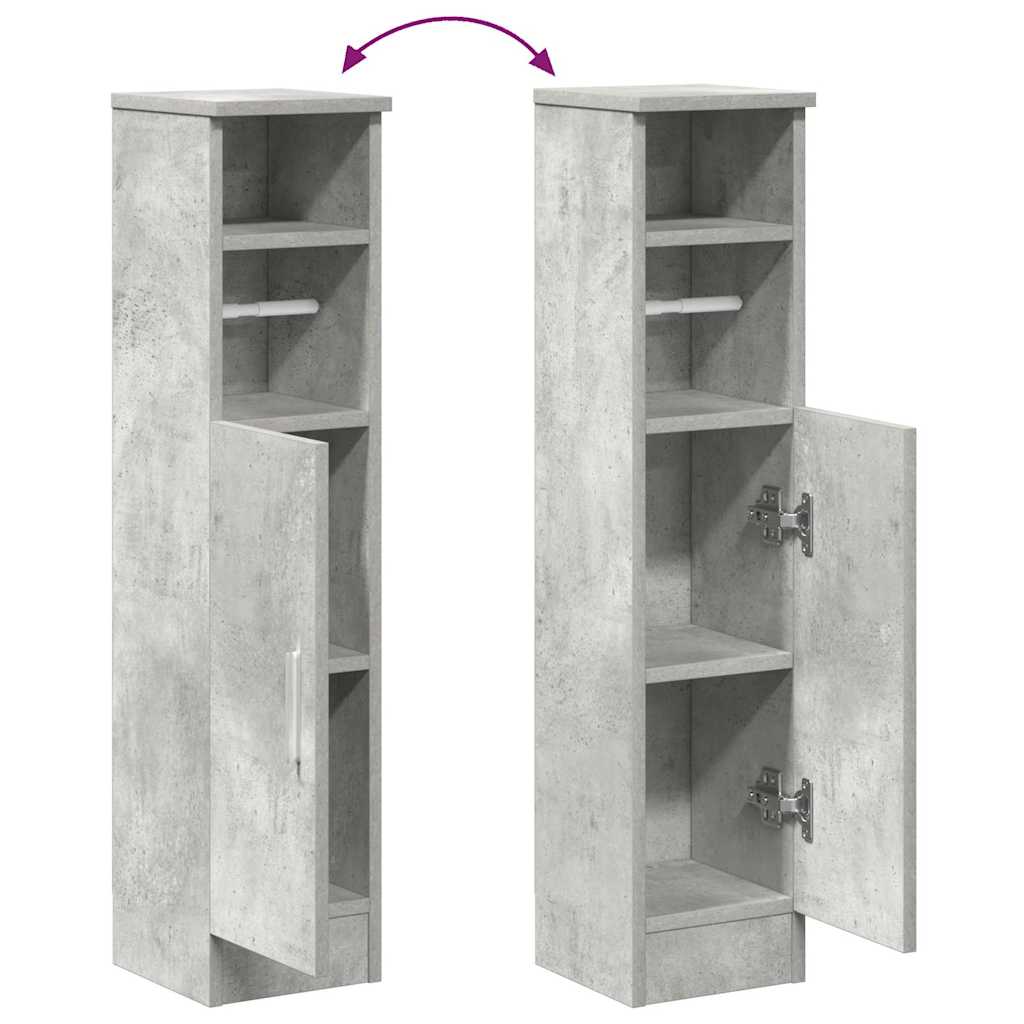 Bathroom cabinet with roller stand, concrete grey, 20.5x22x90 cm