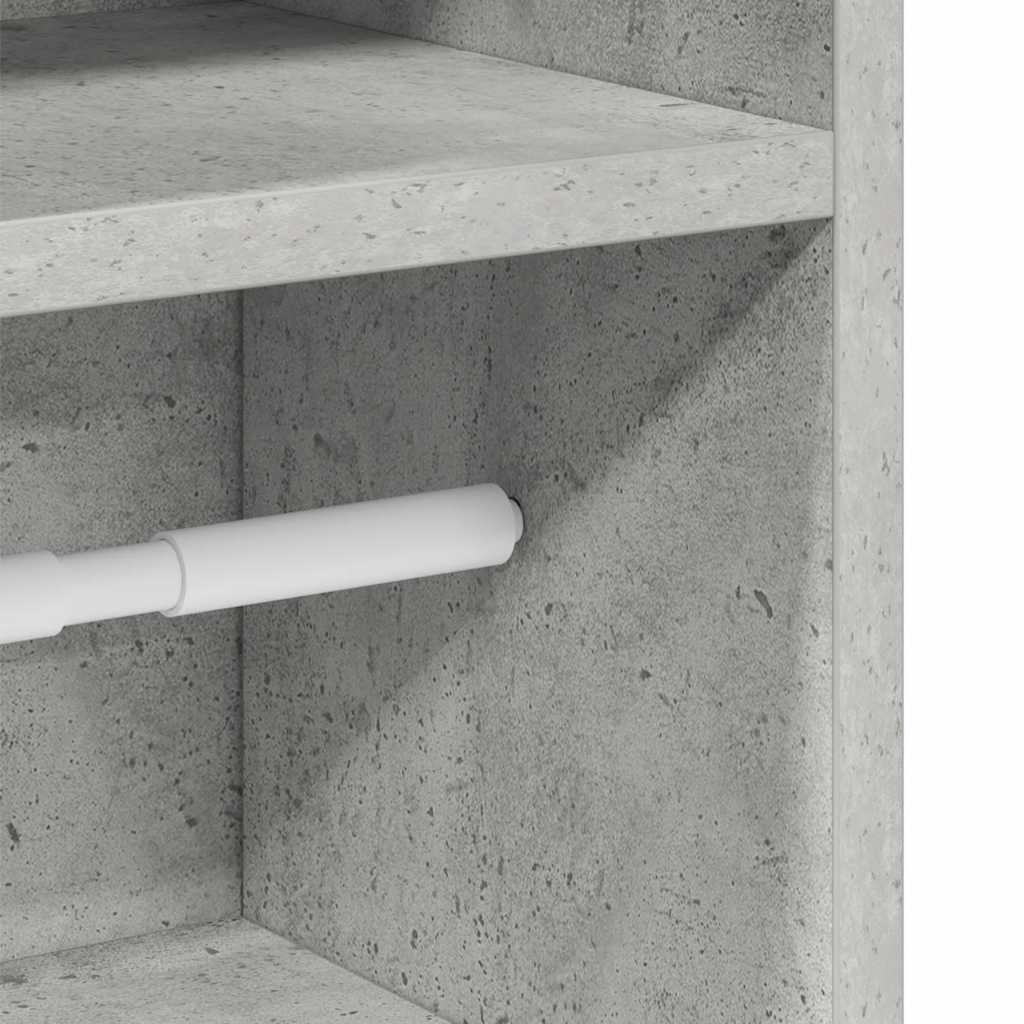 Bathroom cabinet with roller stand, concrete grey, 20.5x22x90 cm