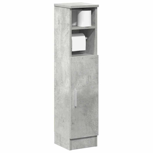 Bathroom cabinet with roller stand, concrete grey, 20.5x22x90 cm