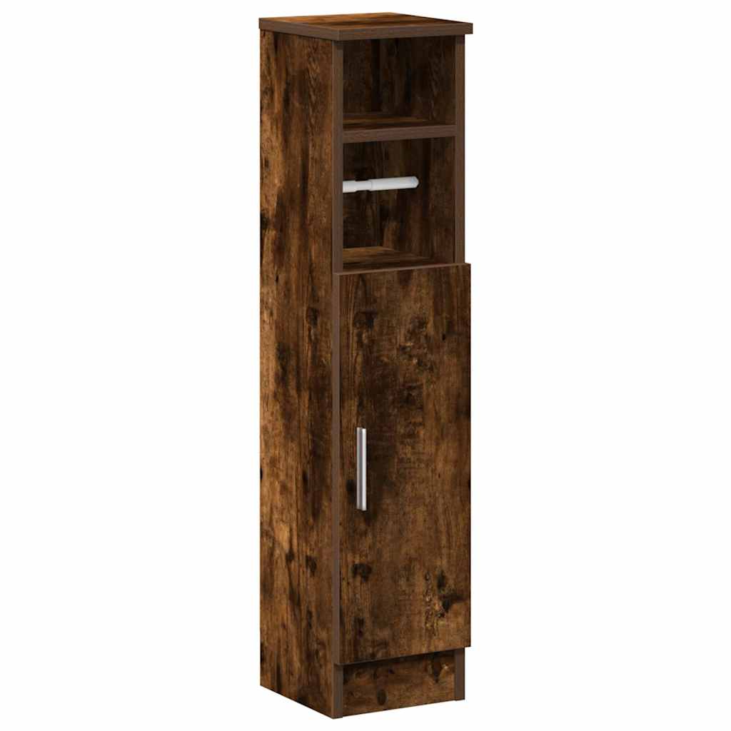 Bathroom cabinet with roller stand, smoked oak, 20.5x22x90 cm