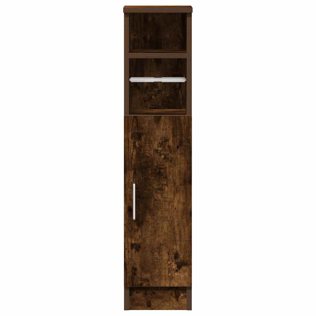 Bathroom cabinet with roller stand, smoked oak, 20.5x22x90 cm