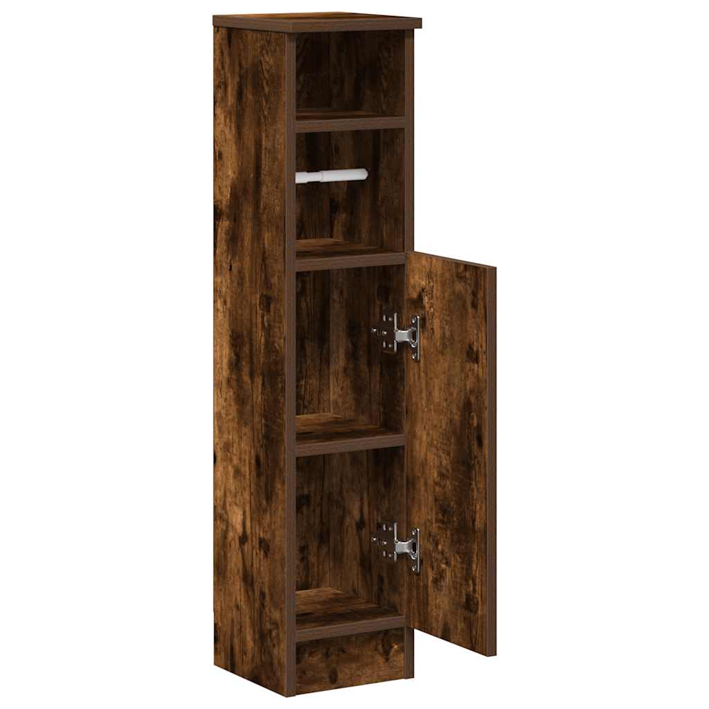 Bathroom cabinet with roller stand, smoked oak, 20.5x22x90 cm