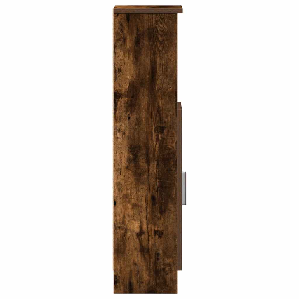 Bathroom cabinet with roller stand, smoked oak, 20.5x22x90 cm