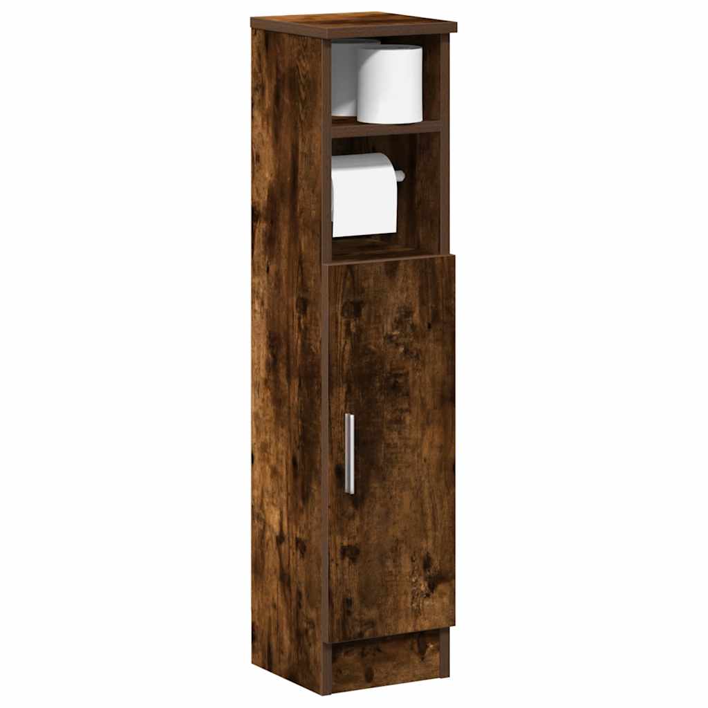 Bathroom cabinet with roller stand, smoked oak, 20.5x22x90 cm