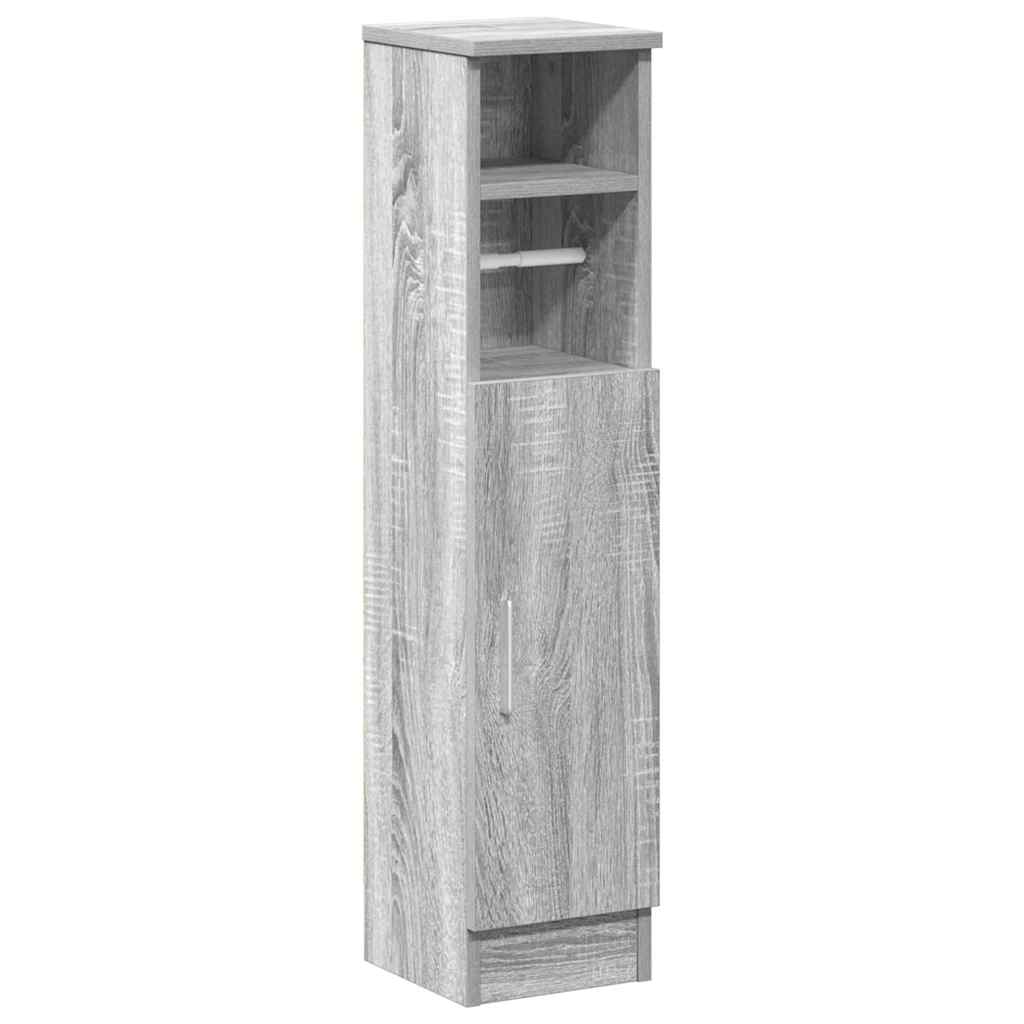 Bathroom cabinet with roller stand, sonoma grey, 20.5x22x90 cm