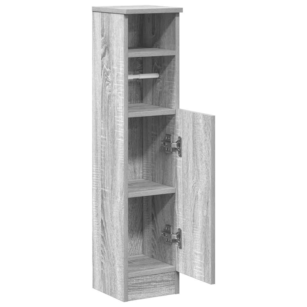 Bathroom cabinet with roller stand, sonoma grey, 20.5x22x90 cm