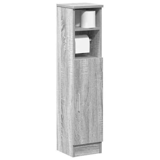 Bathroom cabinet with roller stand, sonoma grey, 20.5x22x90 cm