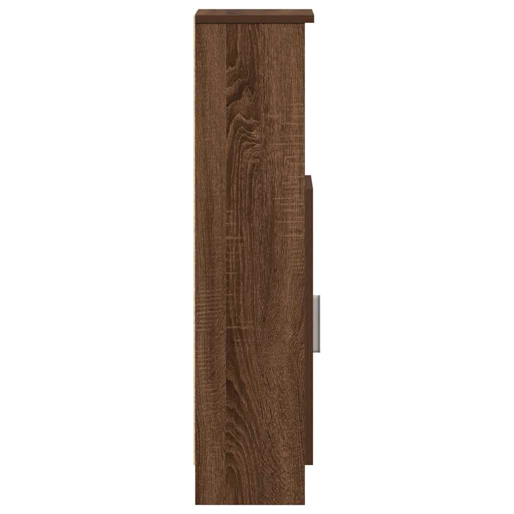 Bathroom cabinet with roller stand, brown oak, 20.5x22x90 cm