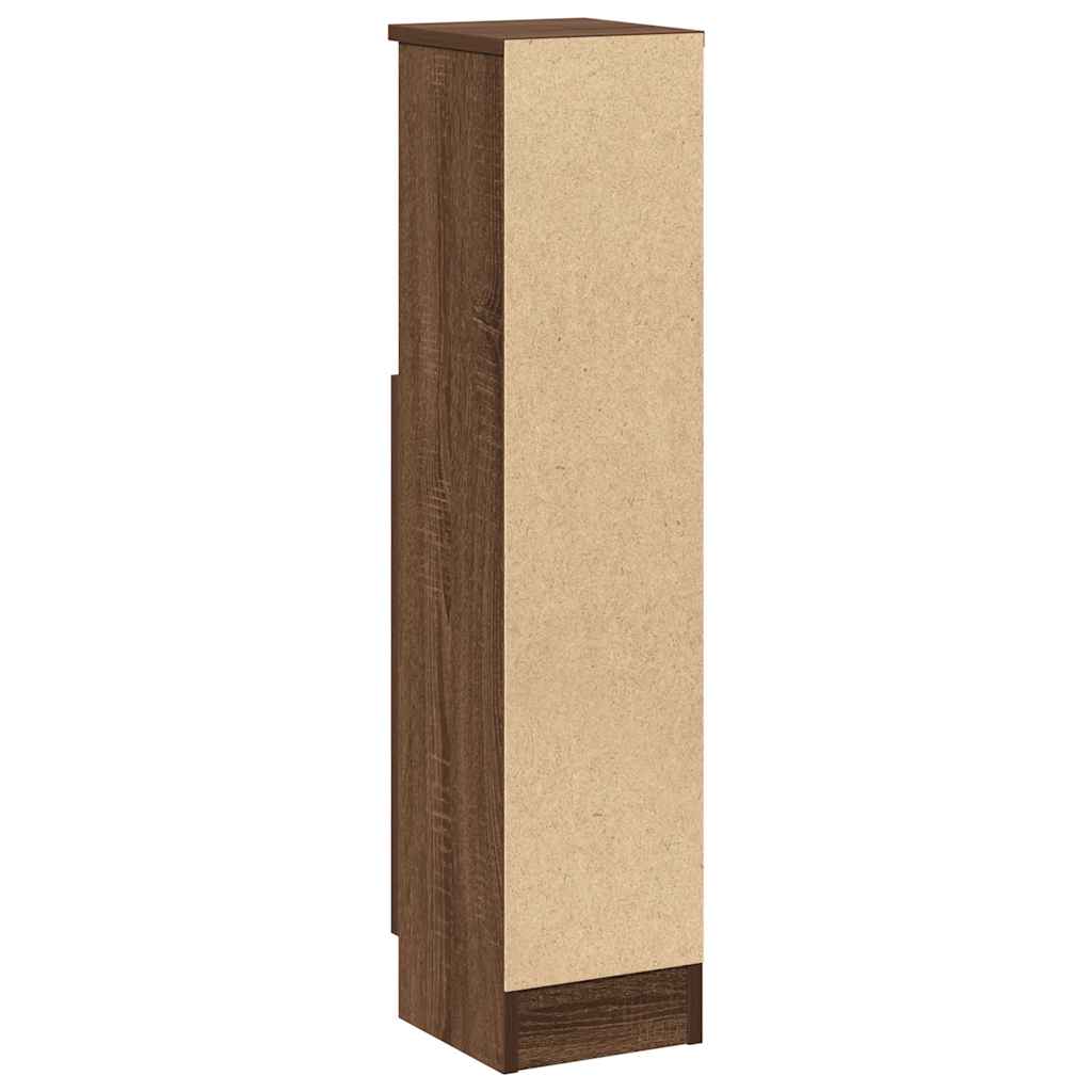 Bathroom cabinet with roller stand, brown oak, 20.5x22x90 cm