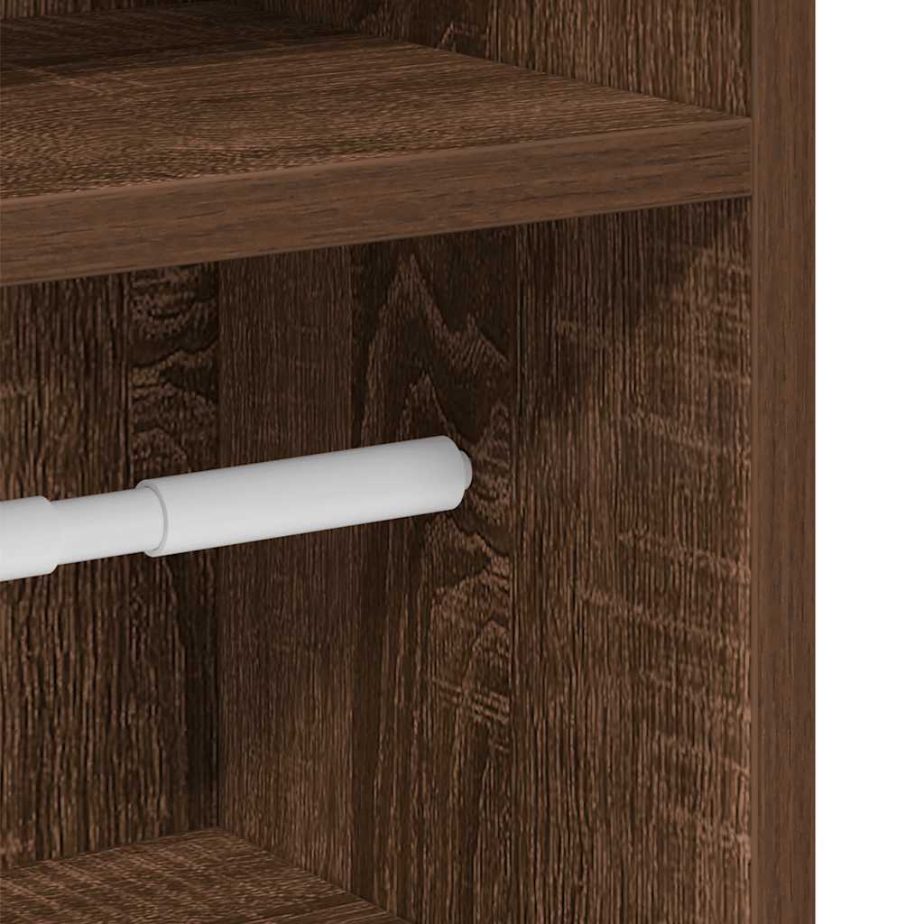 Bathroom cabinet with roller stand, brown oak, 20.5x22x90 cm