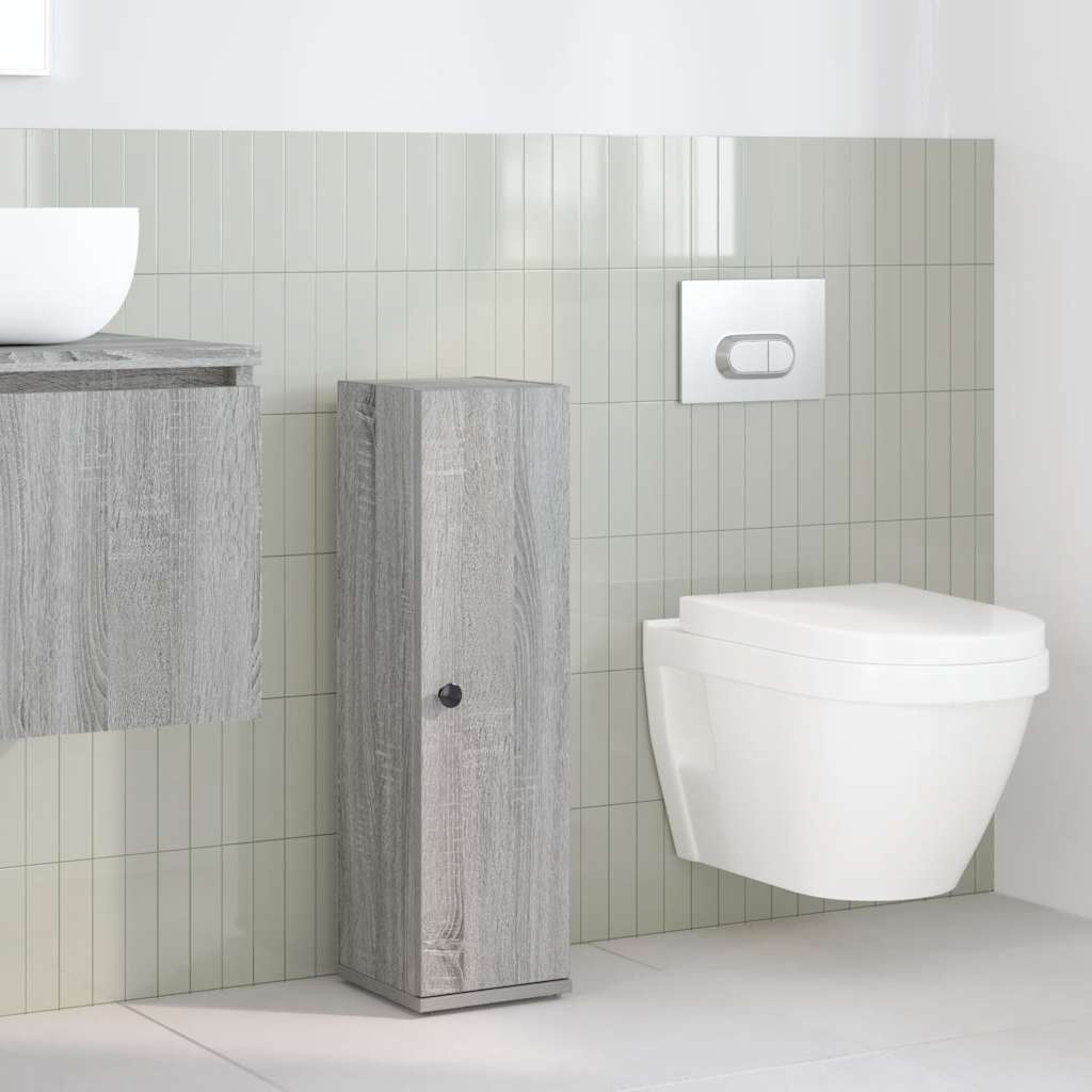 Bathroom cabinet with roller stand, sonoma gray, 20.5x22x72 cm