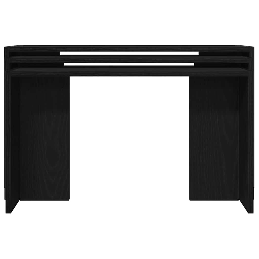 Stackable tables, 3 pcs., black, processed wood