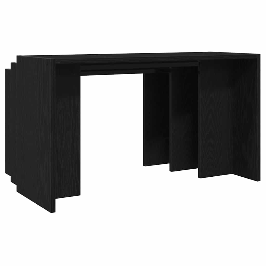 Stackable tables, 3 pcs., black, processed wood