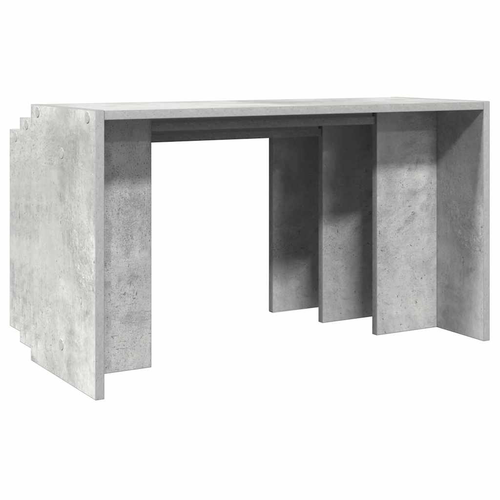 Stackable tables, 3 pcs., concrete grey, processed wood