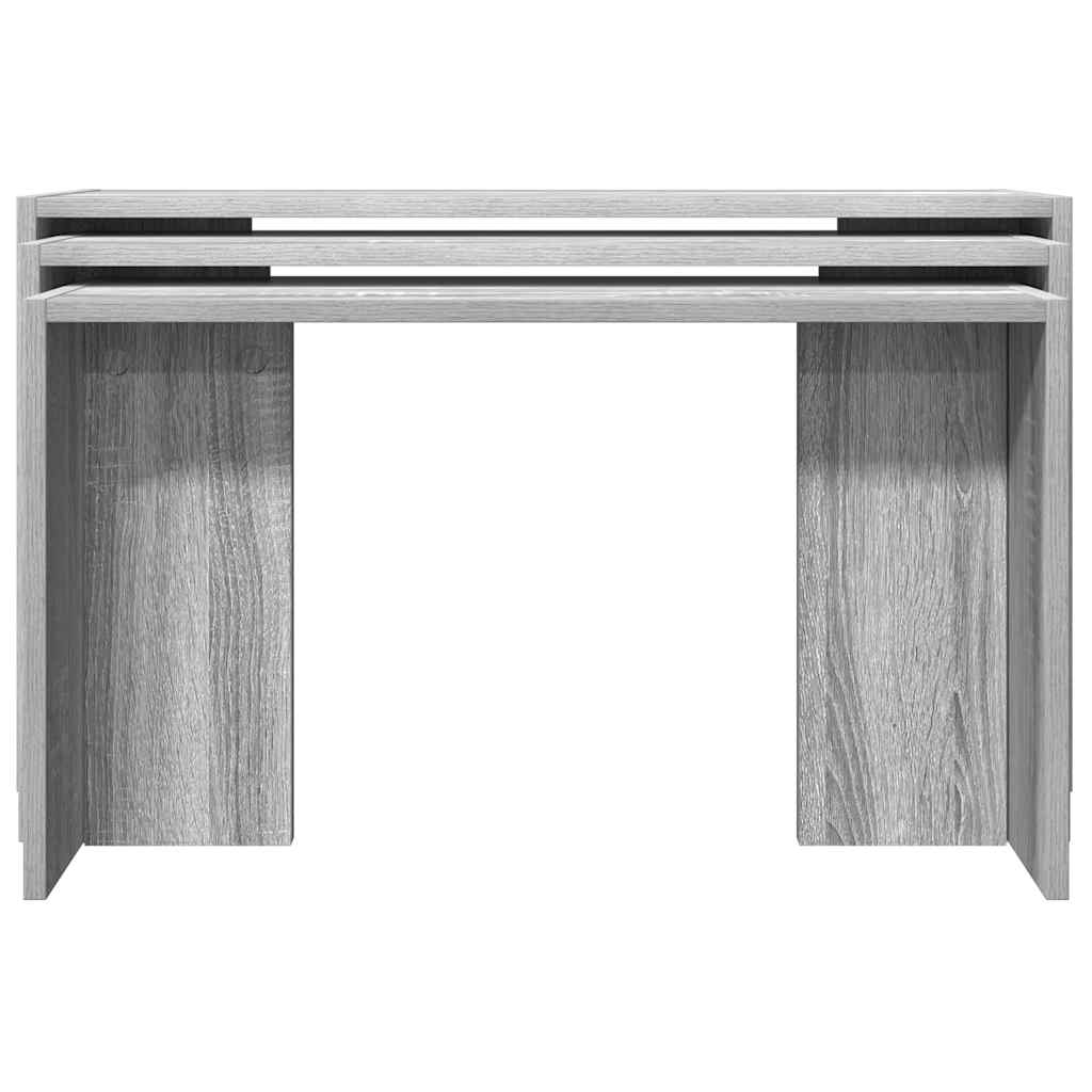 Side tables, 3 pcs., sonoma grey, engineered wood