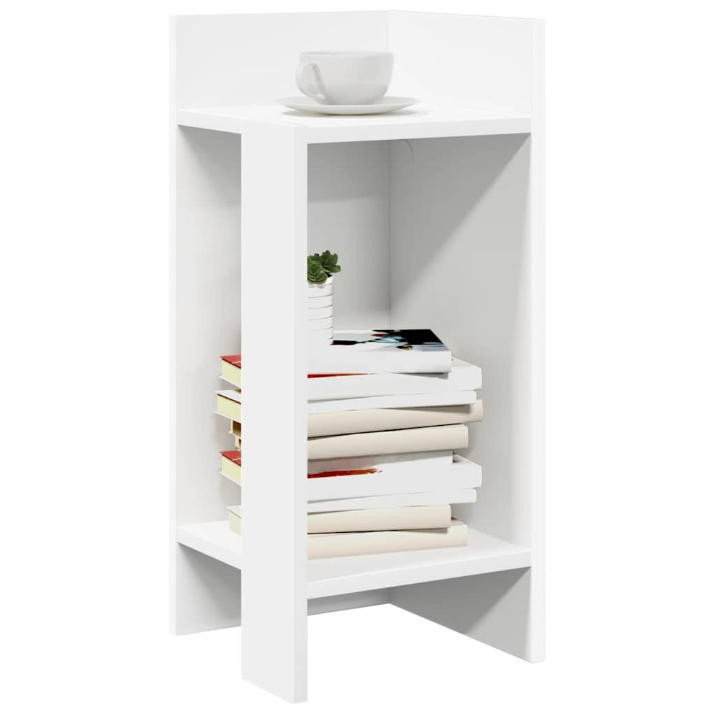 Side tables 2 pcs with white shelf 25.5x27x60 cm