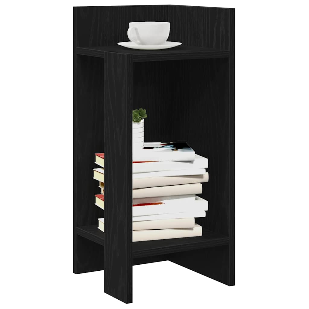 Side table with shelf black 25.5x27x60 cm