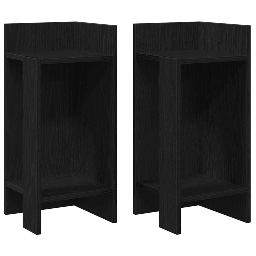 Side tables 2 pcs with black shelf 25.5x27x60 cm