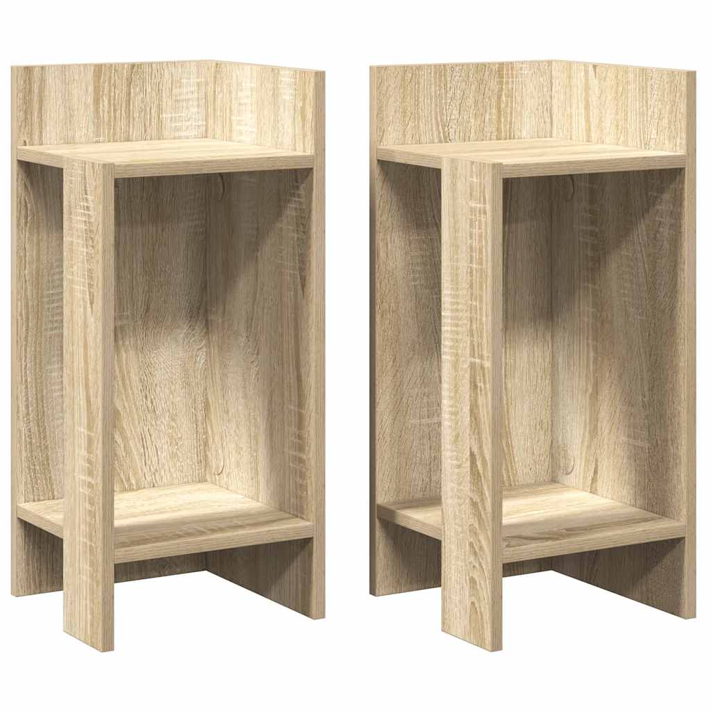 Side tables 2 pcs with shelf Sonoma Oak 25.5x27x60 cm