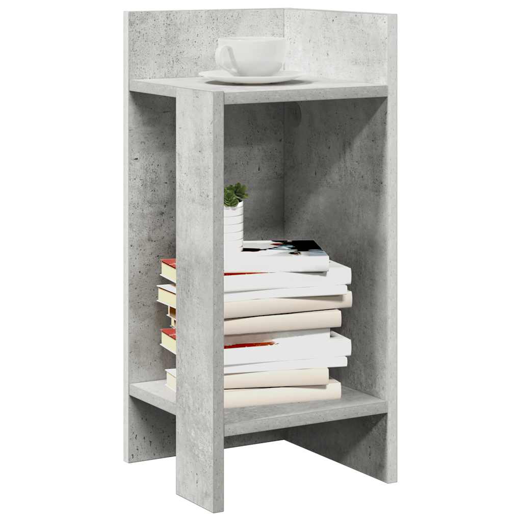 Side table with shelf concrete gray 25.5x27x60 cm