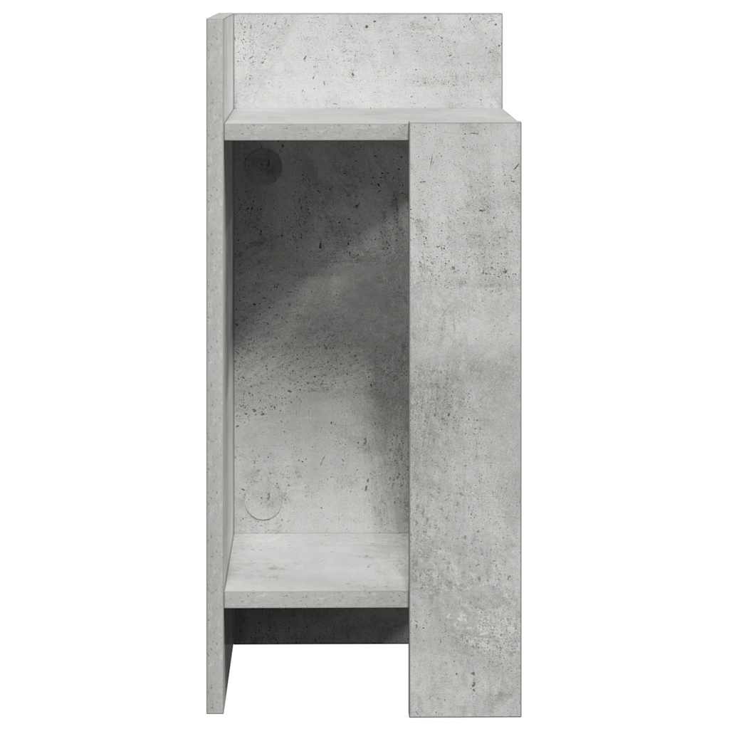 Mese laterale 2 buc cu raft beton gri 25,5x27x60 cm