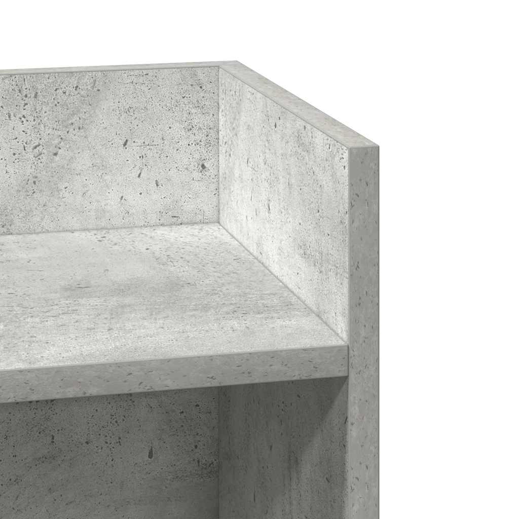 Mese laterale 2 buc cu raft beton gri 25,5x27x60 cm