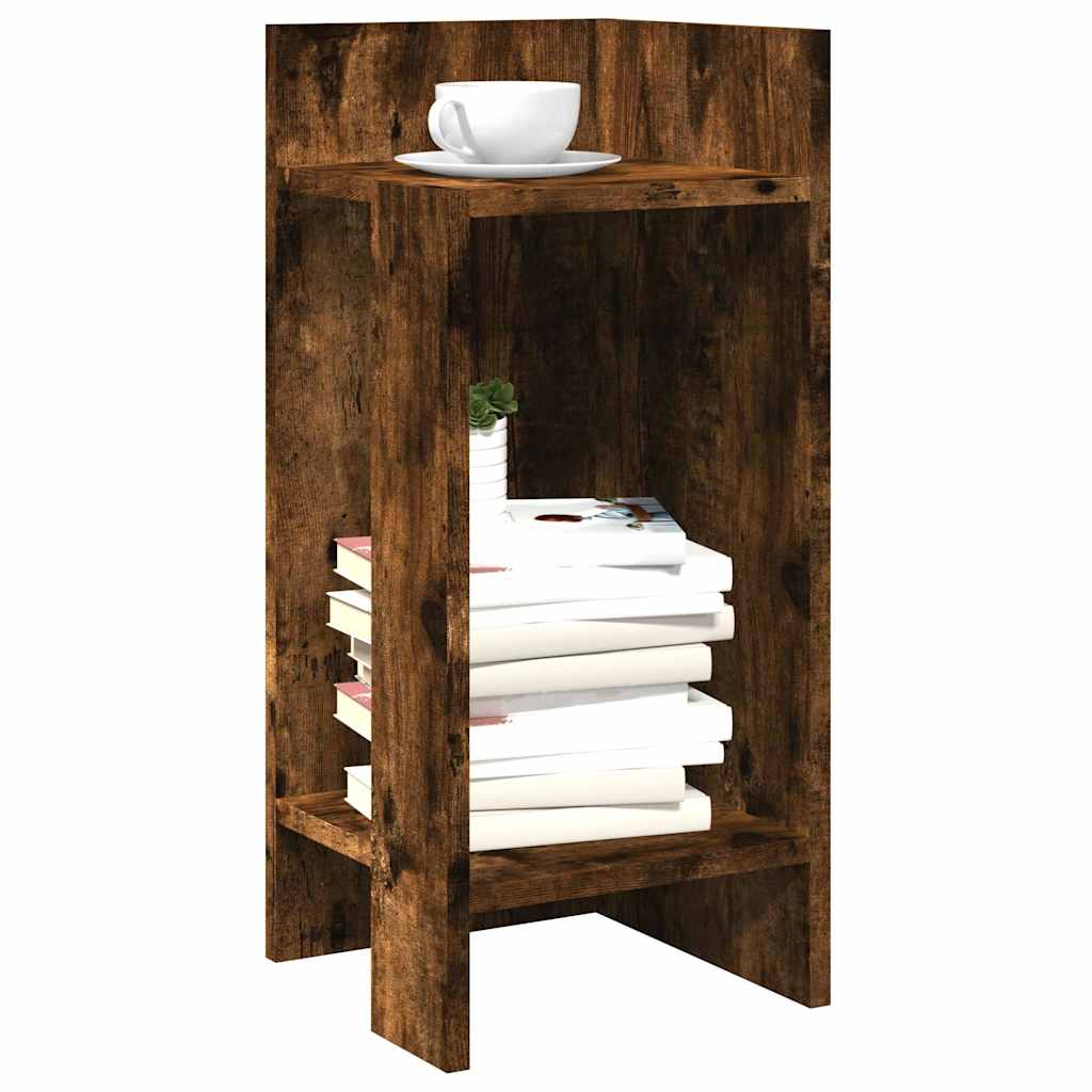 Side tables 2 pcs with smoked oak shelf 25.5x27x60 cm