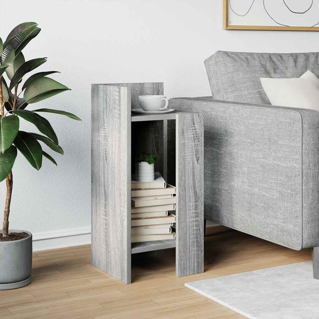 Side table with shelf Sonoma gray 25.5x27x60 cm