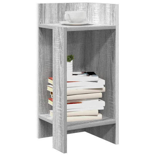 Side tables 2 pcs with shelf Sonoma Grey 25.5x27x60 cm