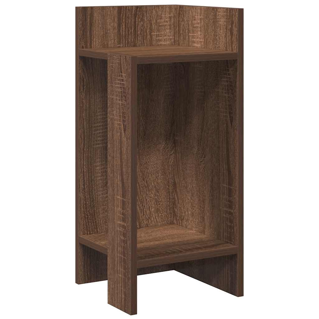 Side tables 2 pcs with shelf brown oak 25.5x27x60 cm