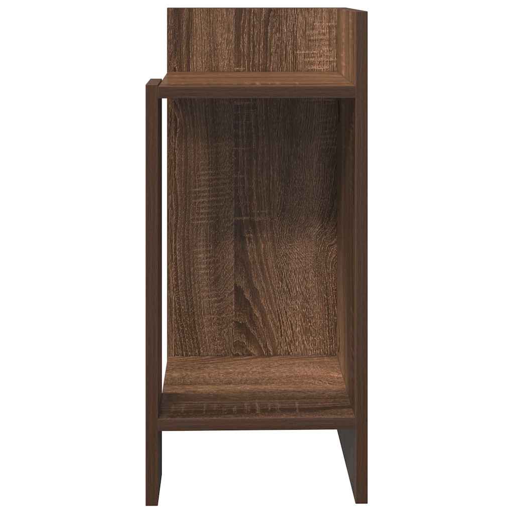 Side tables 2 pcs with shelf brown oak 25.5x27x60 cm