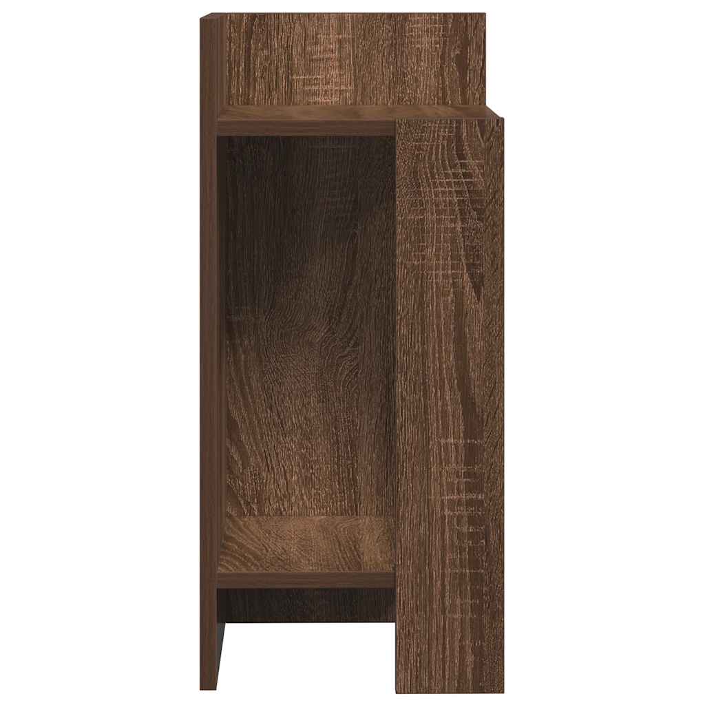 Side tables 2 pcs with shelf brown oak 25.5x27x60 cm