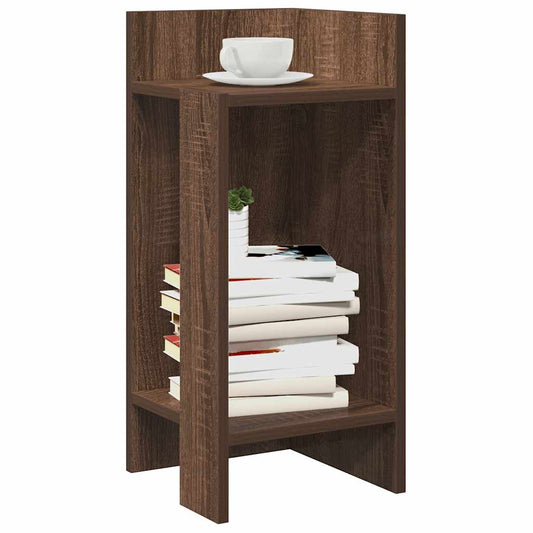 Side tables 2 pcs with shelf brown oak 25.5x27x60 cm