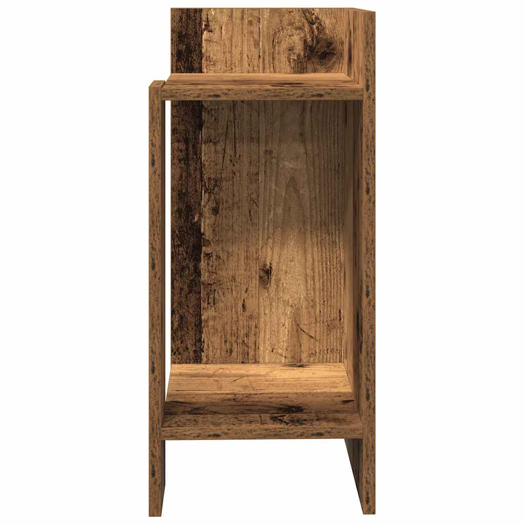 Side tables 2 pcs with shelf old wood 25.5x27x60 cm