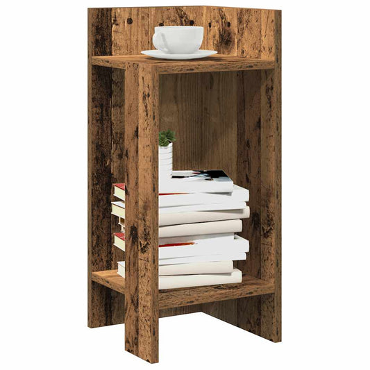 Side tables 2 pcs with shelf old wood 25.5x27x60 cm