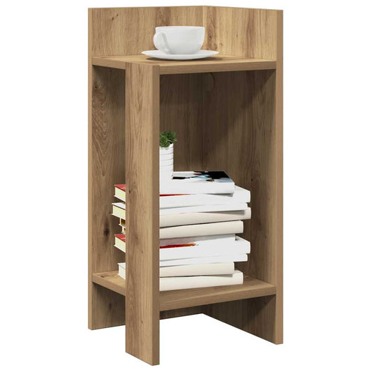 Side tables 2 pcs with shelf Artisanal oak 25.5x27x60 cm